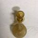Old bottle decanter glass yellow geometric shape + Cap