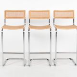 3 tabourets de bar vintage Cesca, Marcel Breuer, années 70