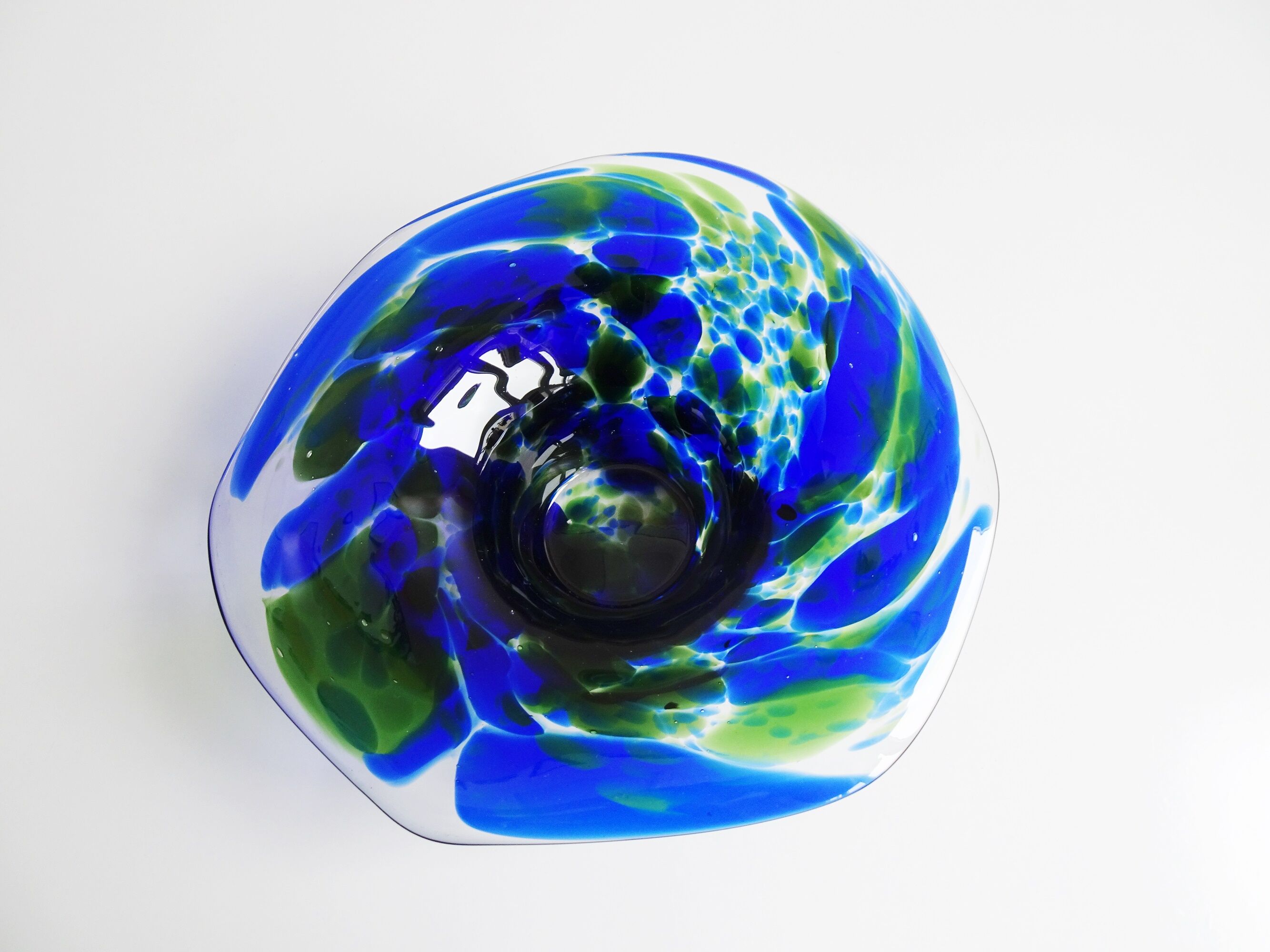colorful glass art bowl