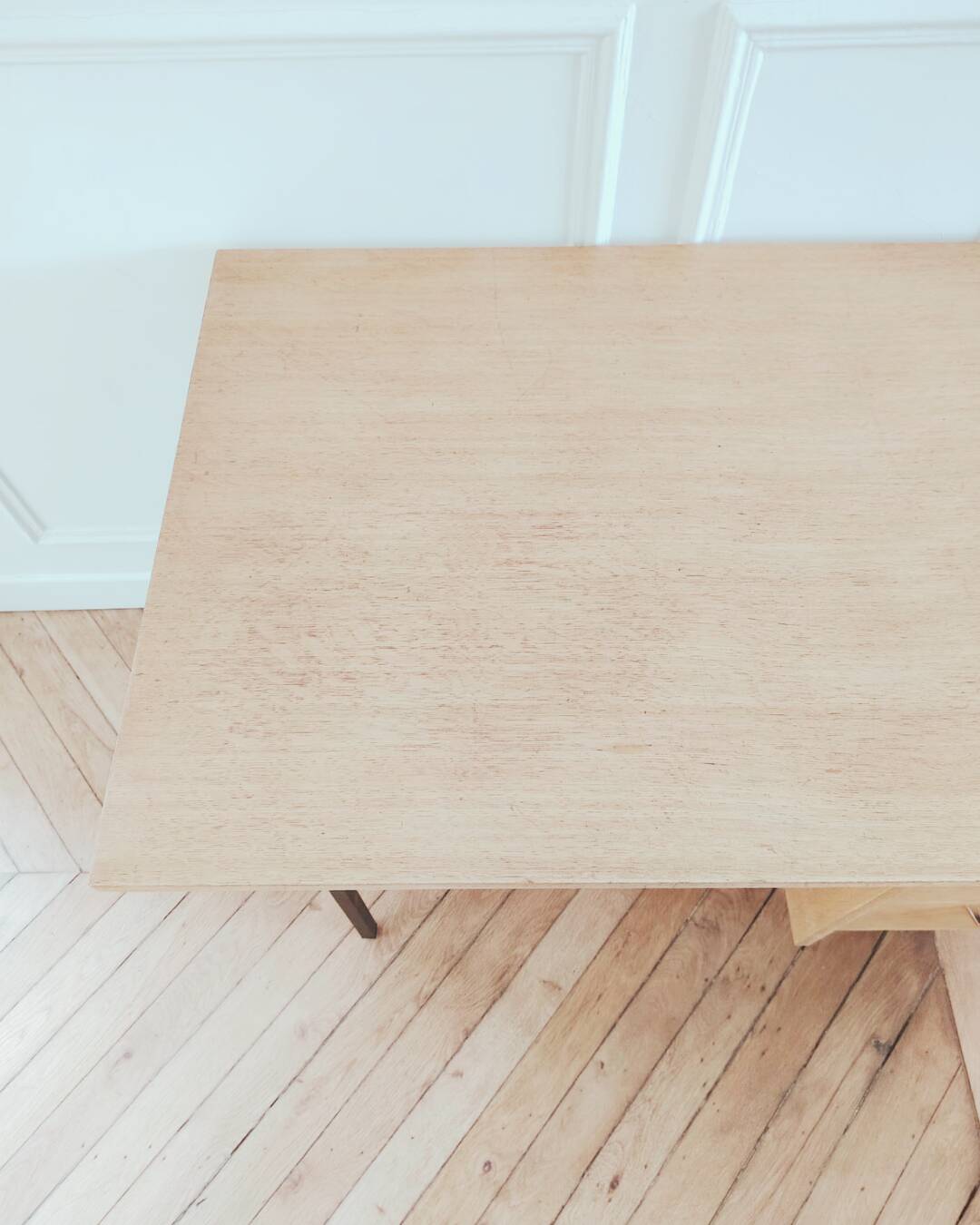 Renovated vintage modernist desk, metal & oak, 1950s/60s