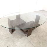 Vintage granite coffee table by Willy Ballez, 1970s