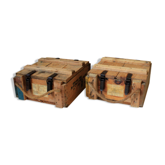 Pair of wooden trunks from the 1950s