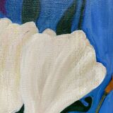 Painting, oil on canvas flowers