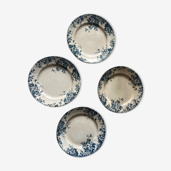 Series of 4 ceramic dessert plates from Saint Amand