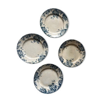 Series of 4 ceramic dessert plates from Saint Amand