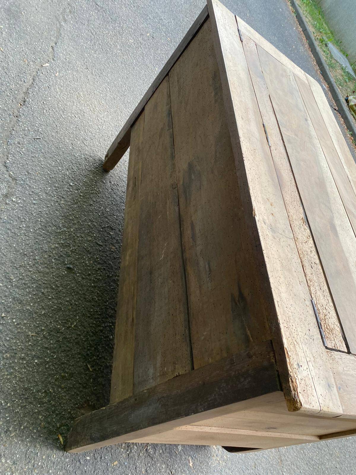 18th-century stripped chest in solid walnut