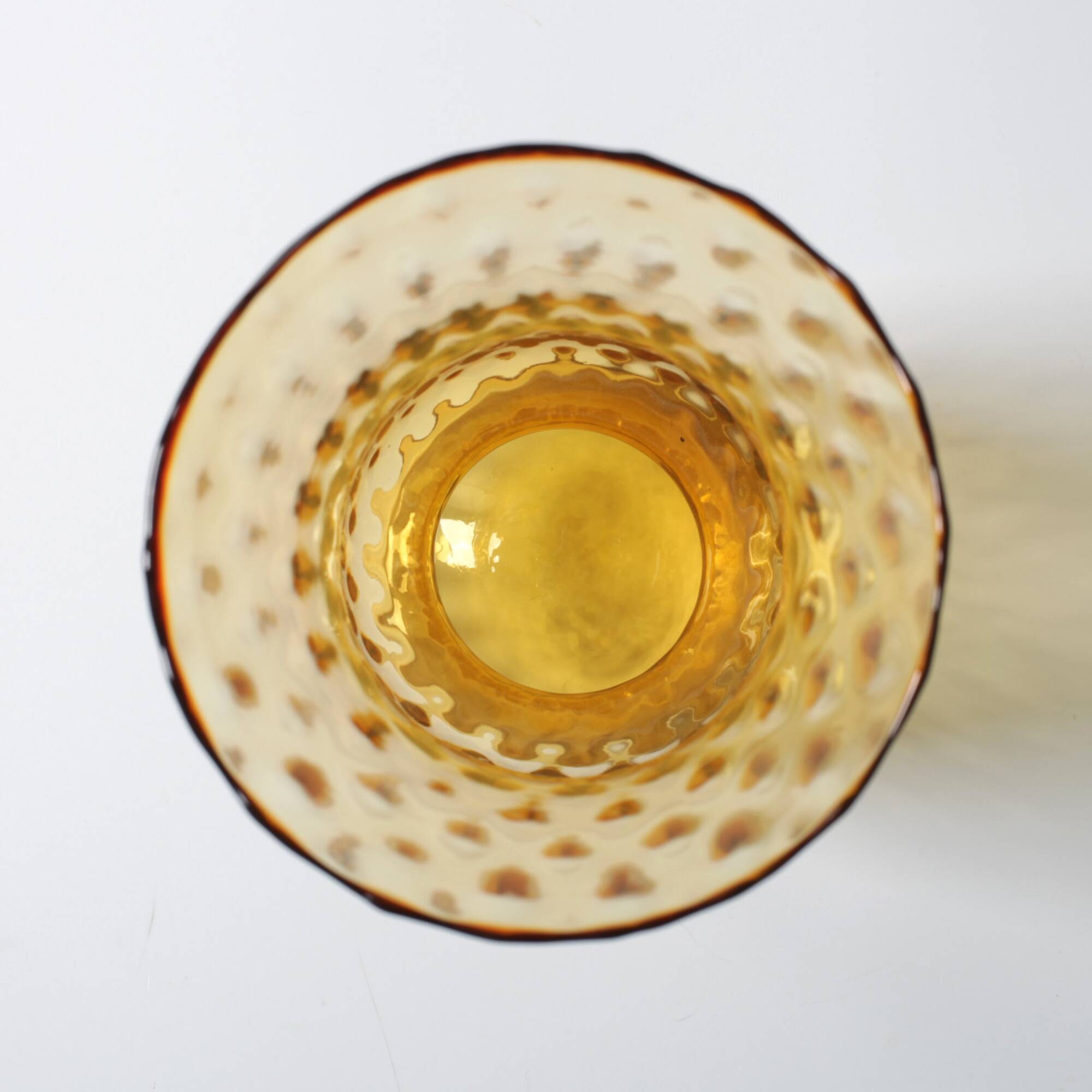 Mid-century Large Stylish Amber Glass Flower Vase / Empoli / Italy / 1970s