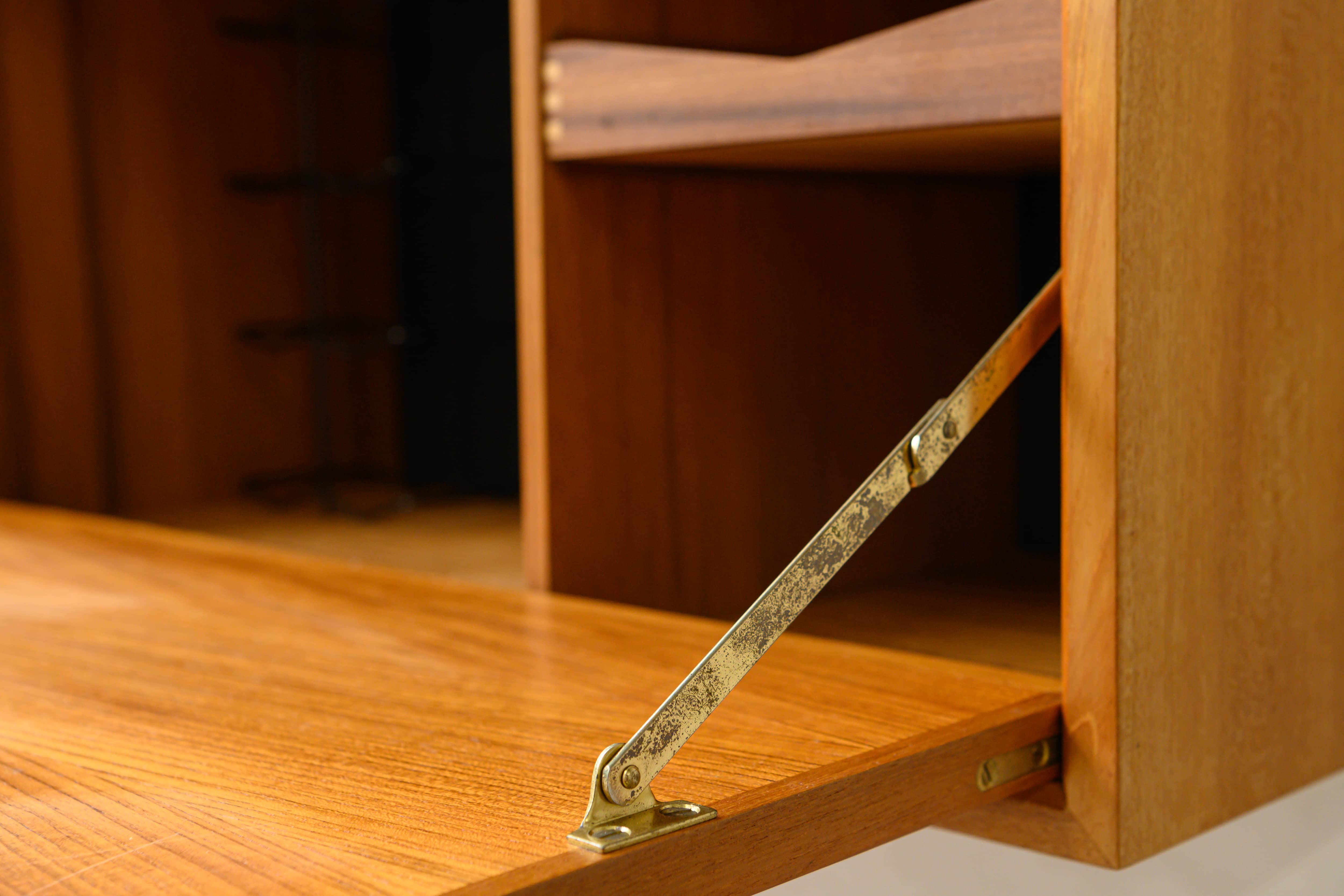 Unité murale modulaire scandinave en teck par Poul Cadovius pour Royal System, Danemark Années 1960