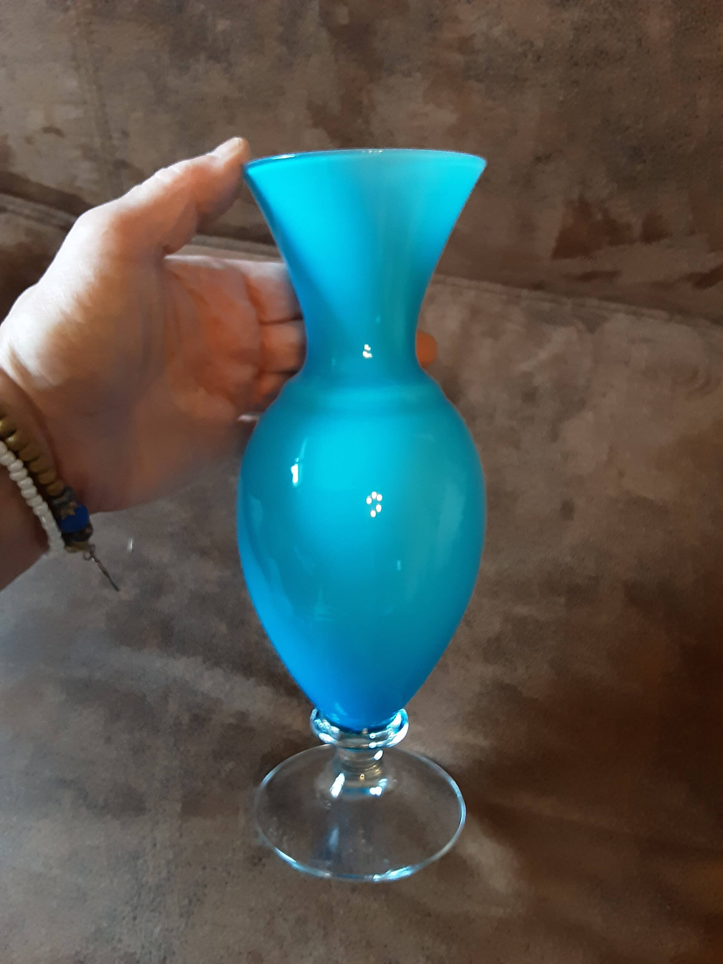 Turquoise opaline vase