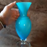 Turquoise opaline vase