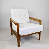 Vintage Armchair in White Ivory, 1970s