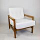 Vintage Armchair in White Ivory, 1970s