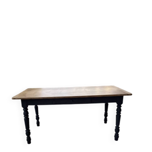 Table de ferme en chêne, - noirs