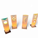 4 x Danish Bala Bonbori table lamp / Design Zentrum Nordrhein Westfalen / Incredible rare. Paper lampshade. 52 cm x 18 cm