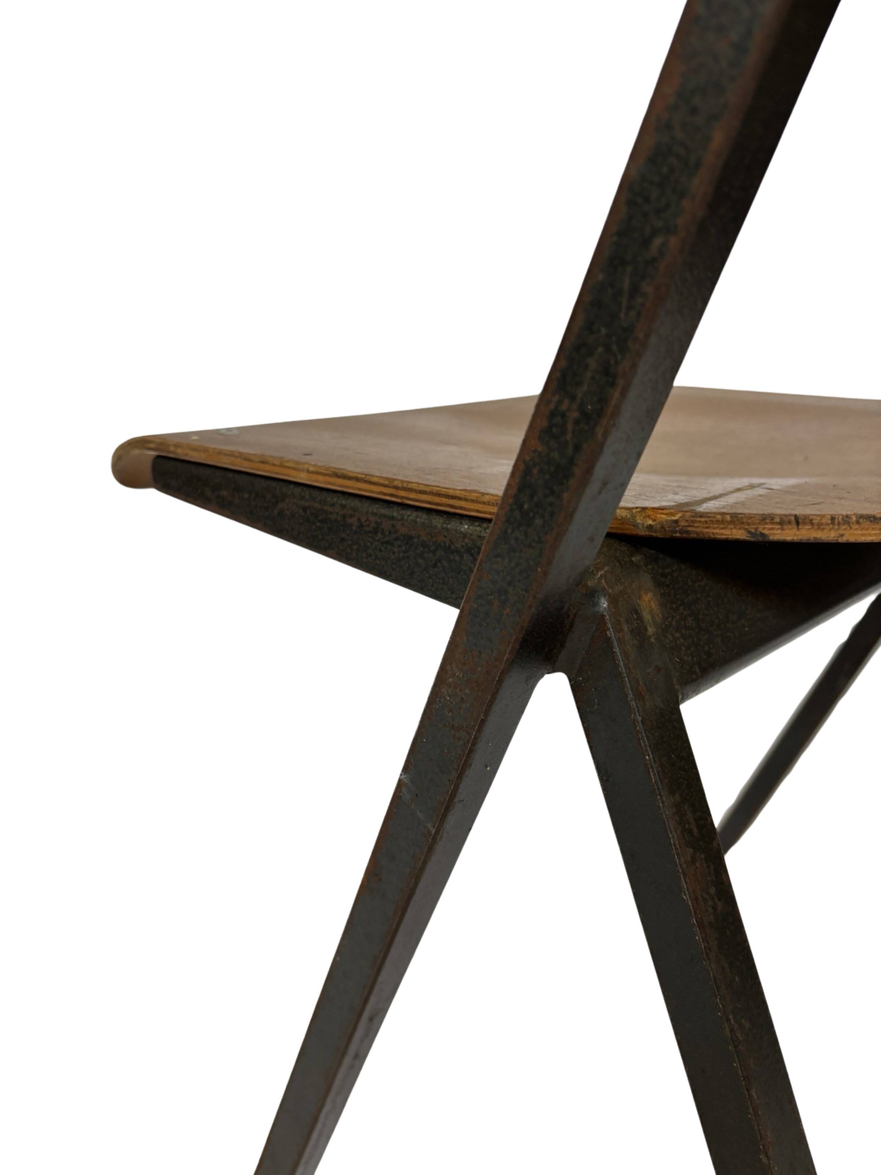 Set Of Four Compass Chairs 1960 Dutch Design School Chairs