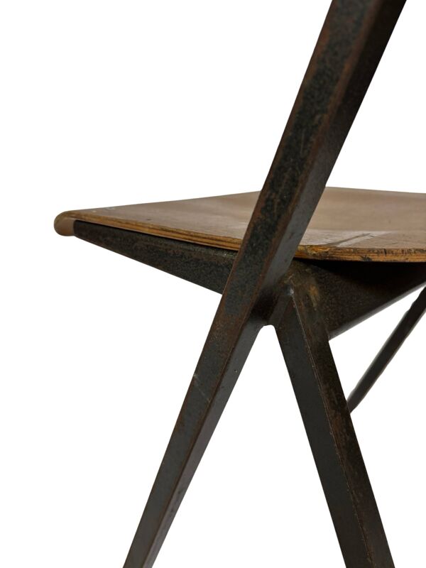 Ensemble De Quatre Chaises Compass 1960 Chaises D'école Design Néerlandais