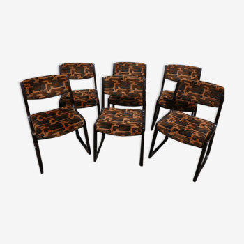 Suite de 6 chaises traineau seventies