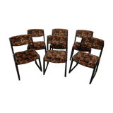 Suite of 6 seventies sled chairs