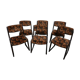 Suite de 6 chaises traineau seventies