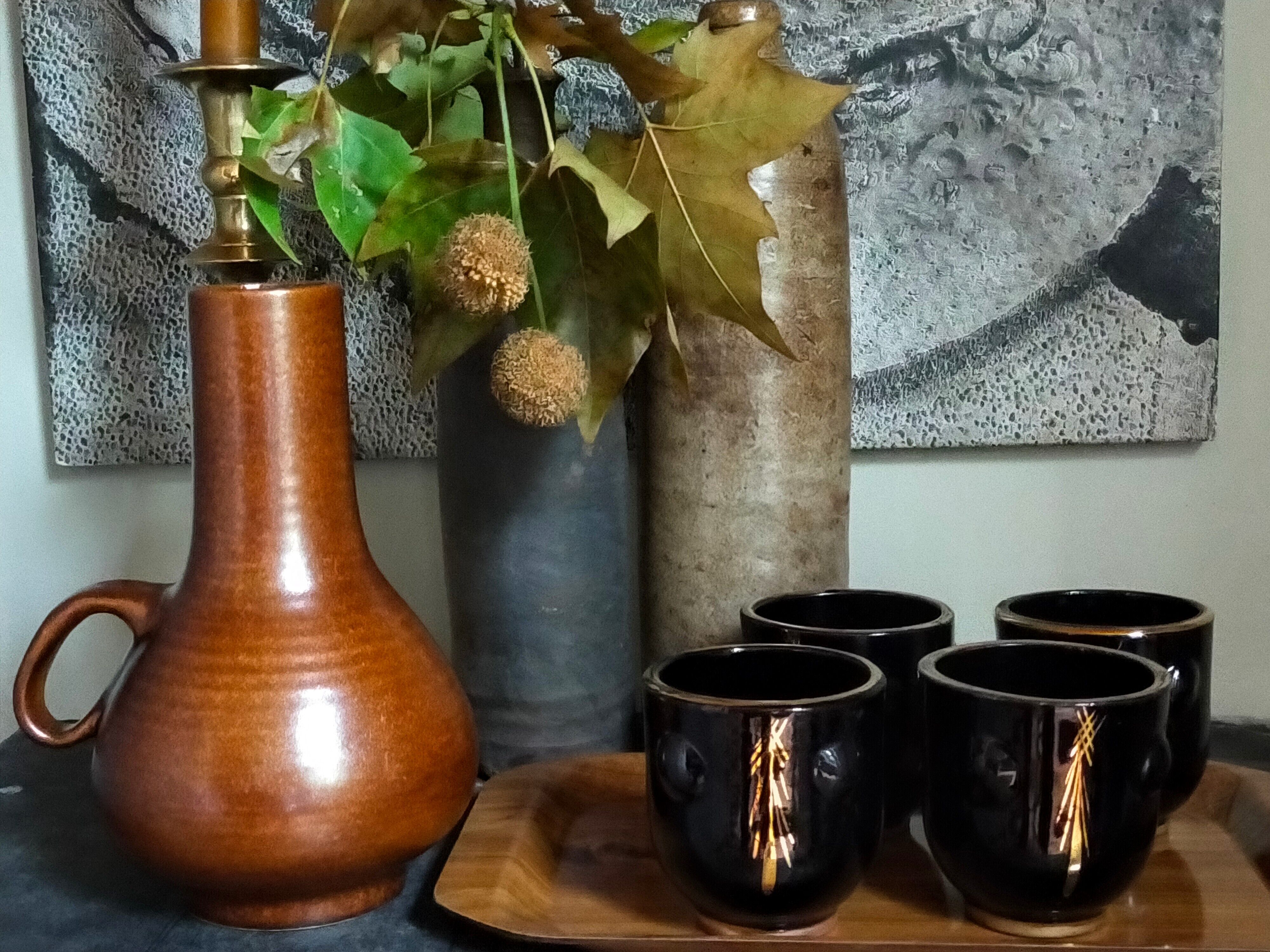 Vintage ceramic handle vase