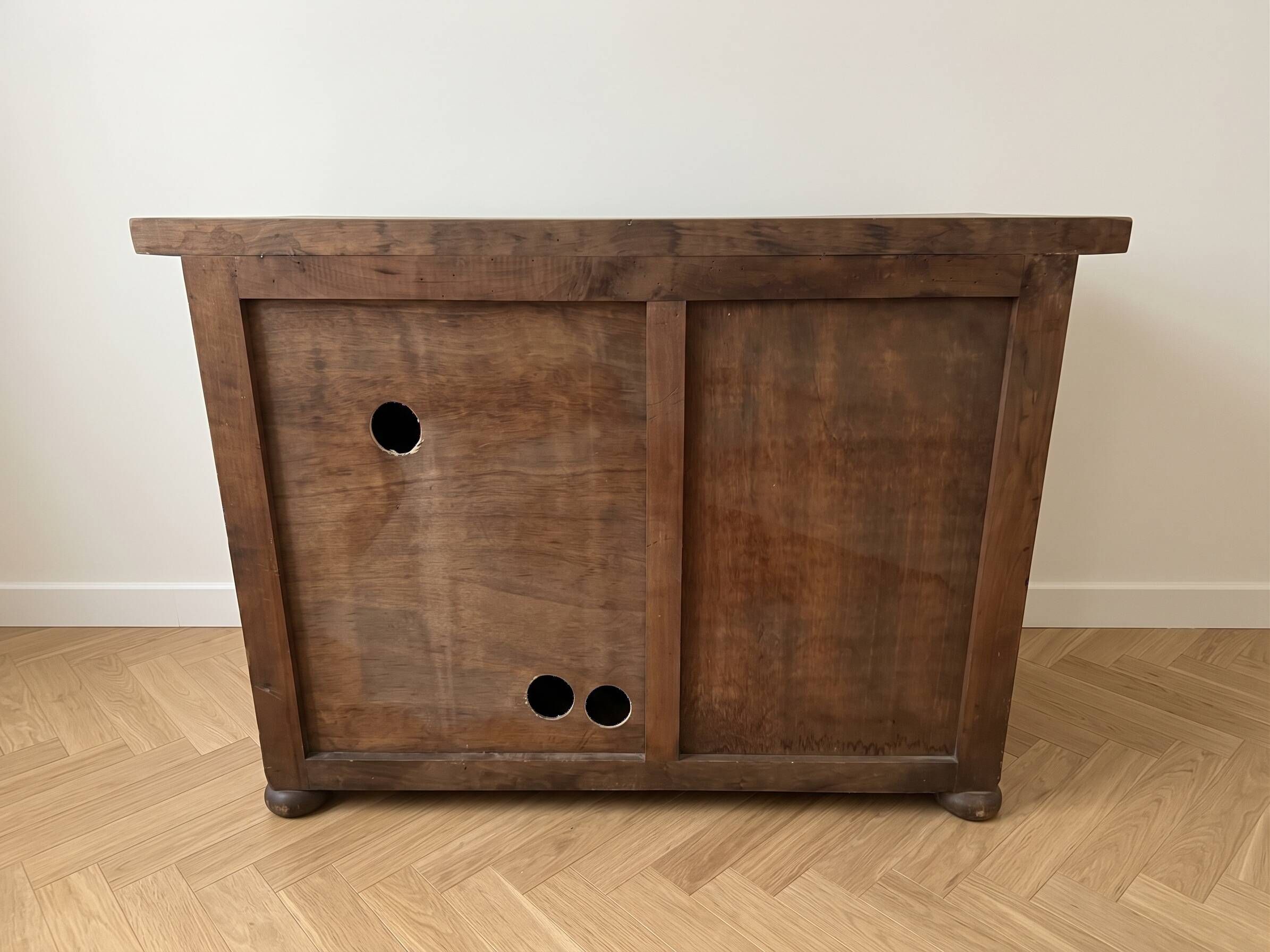 Buffet bas meuble TV rustique en bois massif