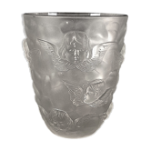 Vase "Cherubs" vintage glass pressed