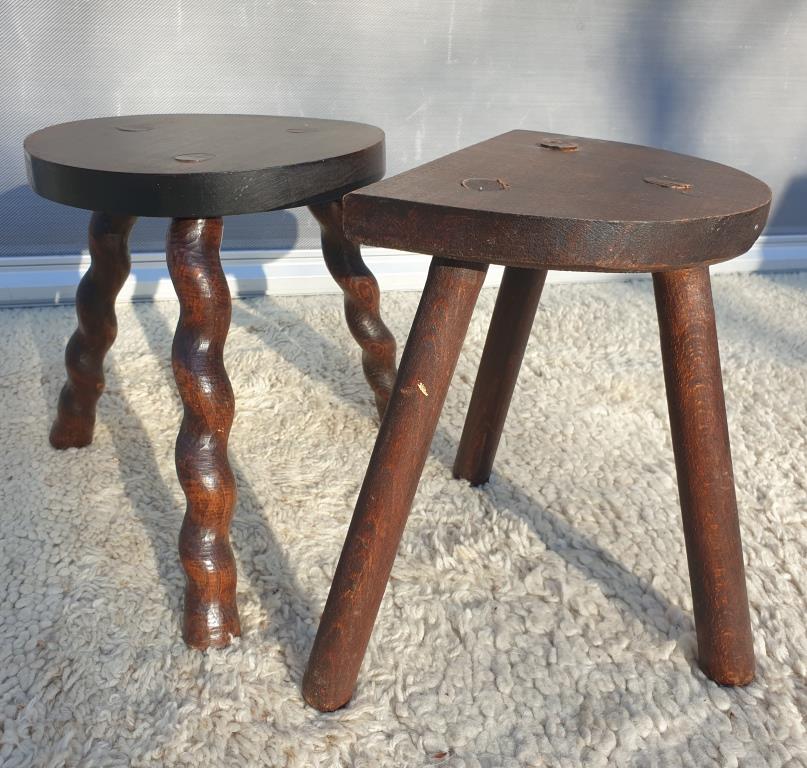 Set 2 nature deco milking stools