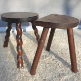 Set 2 nature deco milking stools