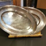 2 silver metal trays hotel bellevue
