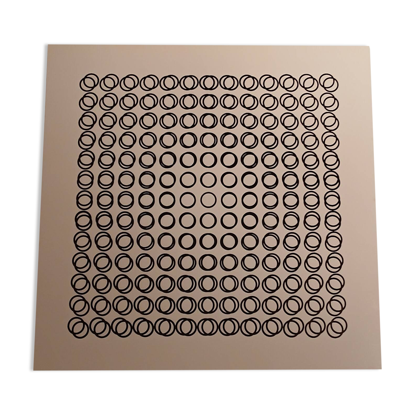 Vasarely silkscreen print - "Deep Kinetics" - 3D Illusion & Black and White