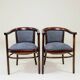 Paire de fauteuils Thonet style Art Déco jacquard restaurés