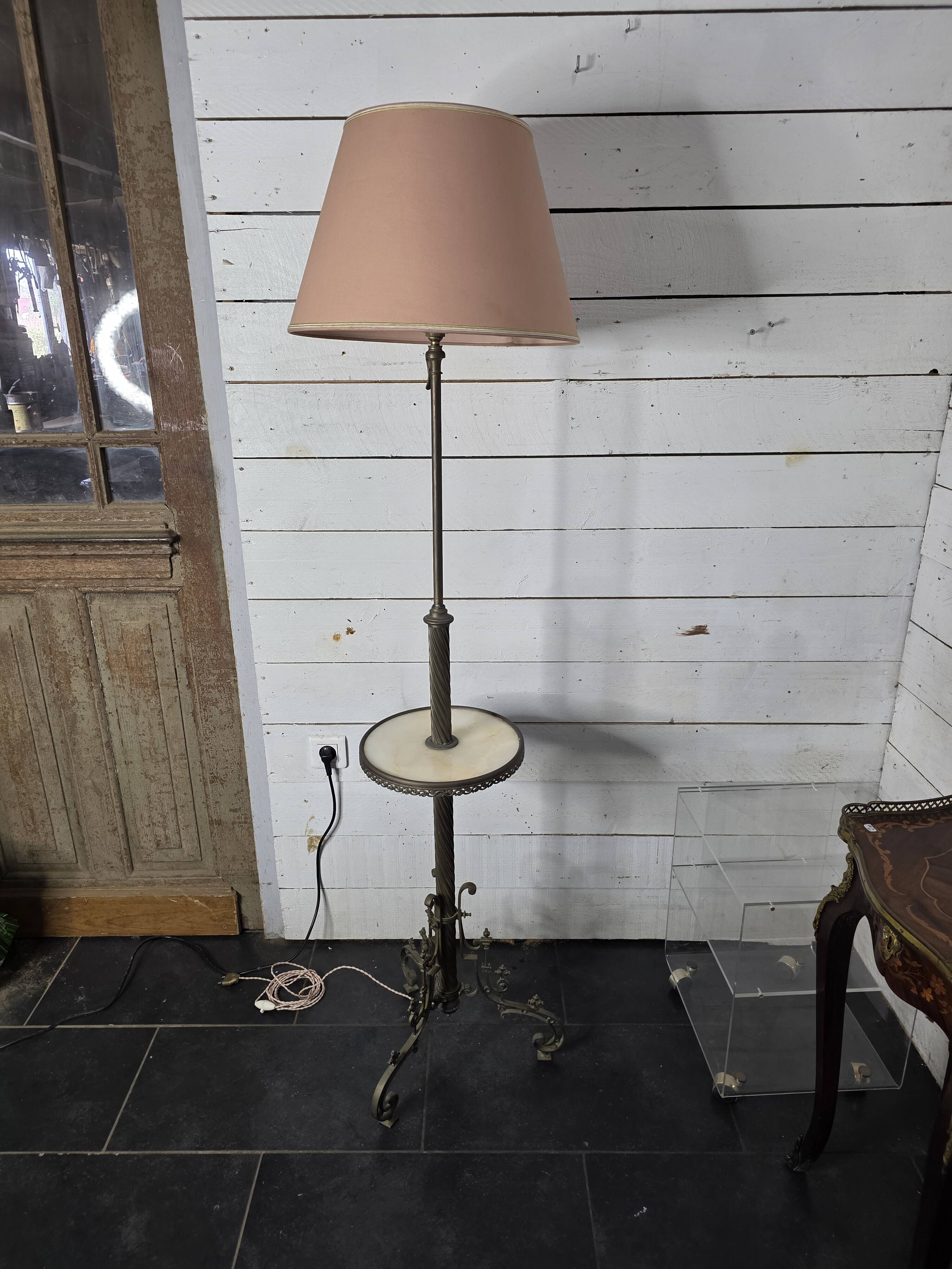Napoleon III floor lamp in bronze and brass