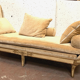Empire style daybed in patinated and gilded wood XX century
