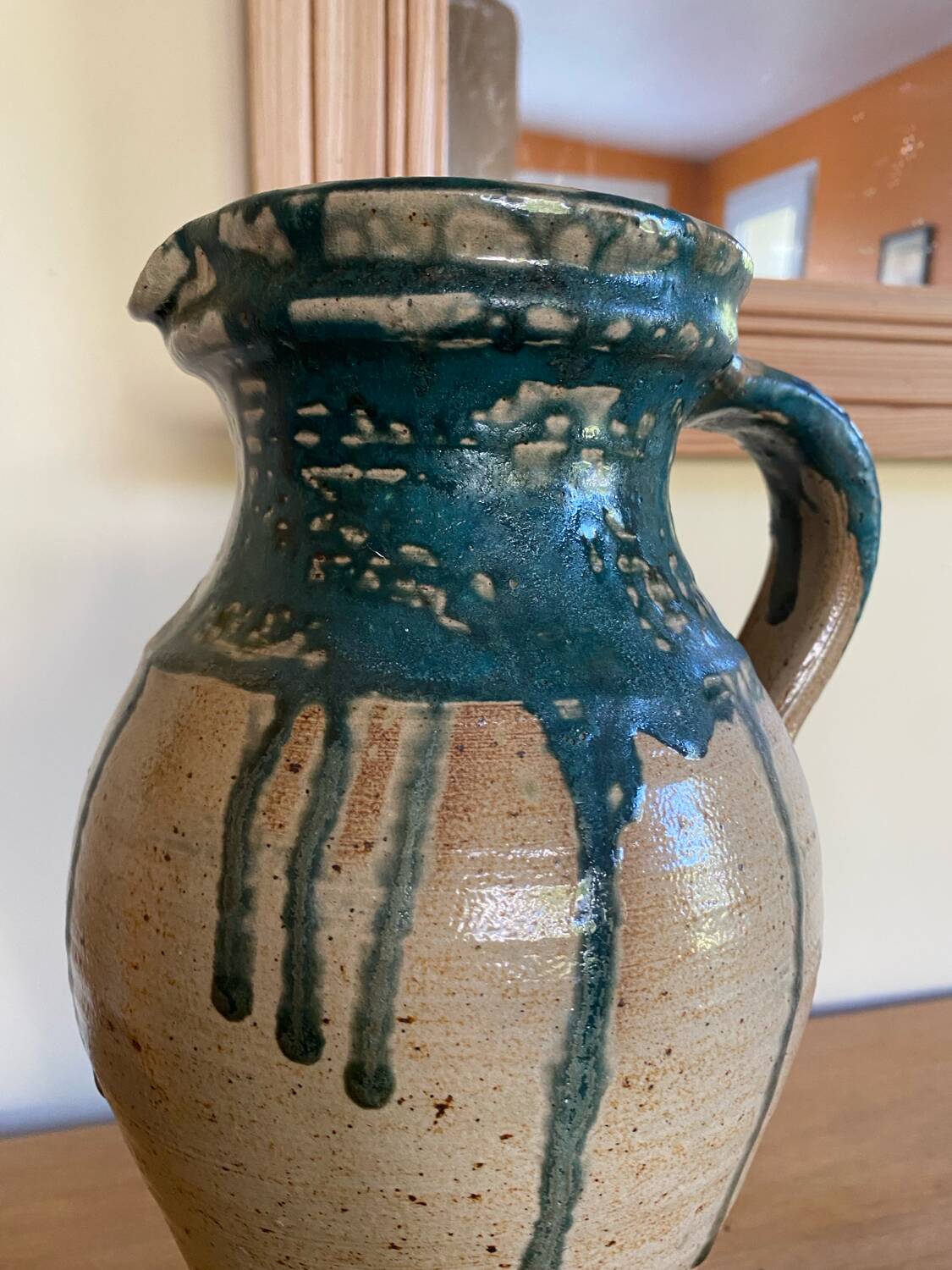 Vintage handmade ceramic jug vase pot