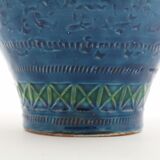 Vase blue Bitossi design Aldo Londi