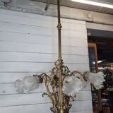 Old bronze chandelier 8 lights, 128cms h