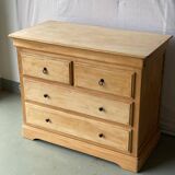 Vintage Louis Philippe chest of drawers renovated in raw wood