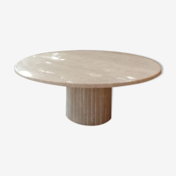 Table basse circulaire Omega travertin naturel - 100cm D