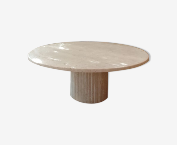 Table basse circulaire travertin naturel - 100cm D