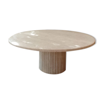 Natural travertine circular coffee table Omega - 100cm D