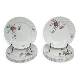Lot de 6 assiettes à dessert KG Lunéville Service Fleurs des Indes