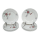 Set of 6 dessert plates KG Lunéville Service Fleurs des Indes