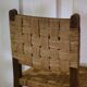 Pair of Brutalist chairs with braided rope seats, 1950s