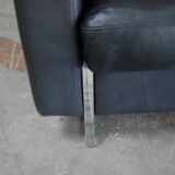 Vintage black leather sofa from Lavalina