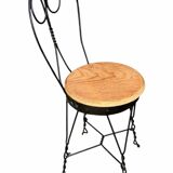 Set of 4 vintage wrought iron chairs from the 1940s.