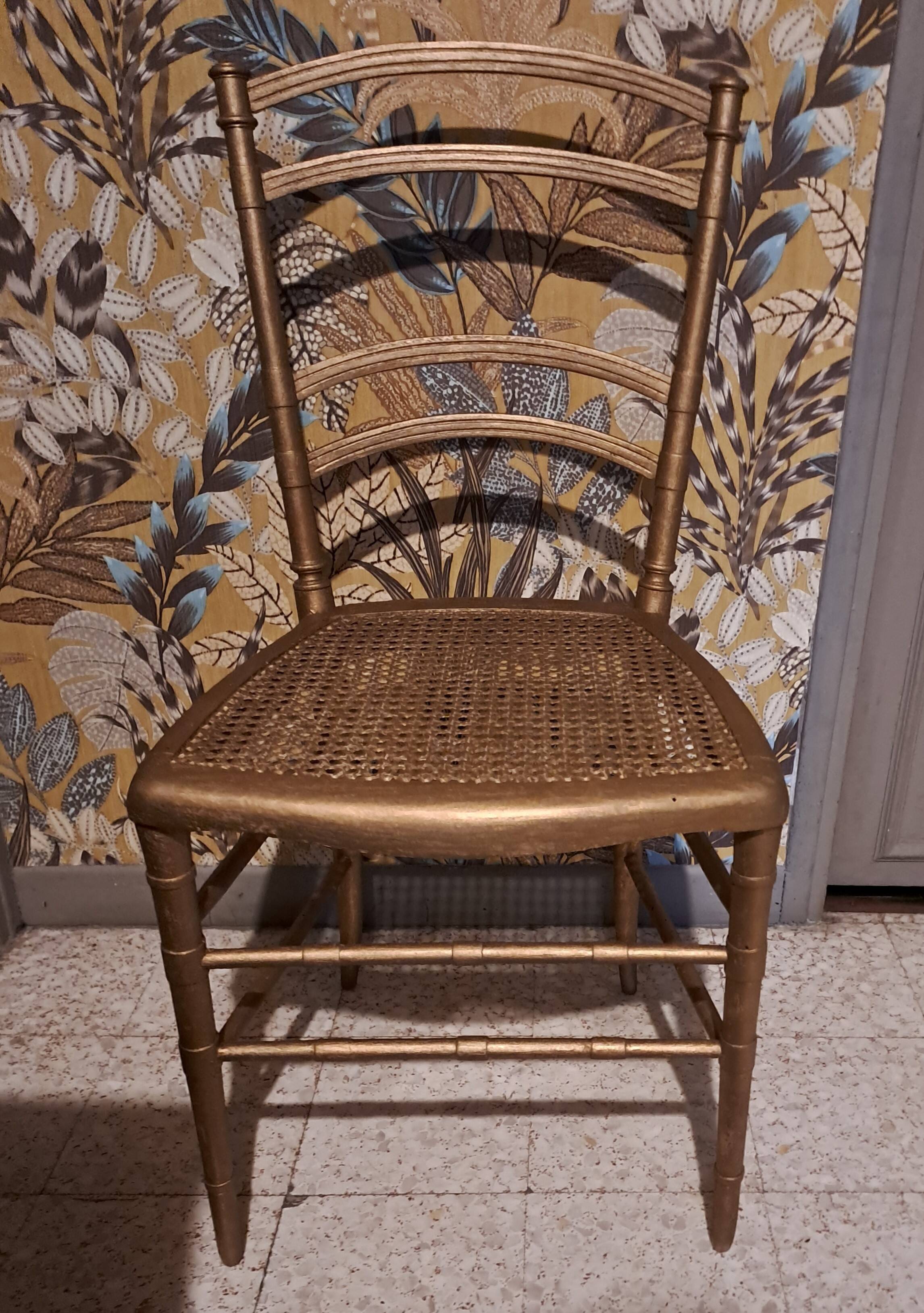 Napoleon III style chair, known as the Opera model, in carved wood and caning on a restored seat, circa 1850