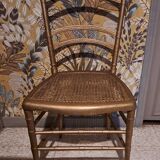 Napoleon III style chair known as the Opera model in worked wood and cane on restored seat 1850