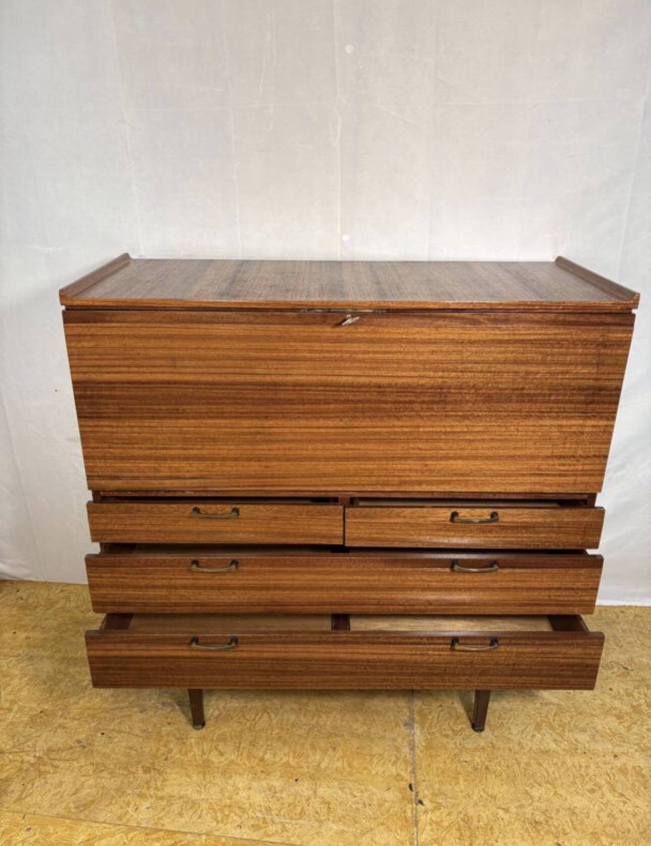 Mid-Century Retro Vintage Teak Bureau / Desk by Meredew 1960  Large Writing