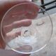 3 white wine glasses 11cl Daum crystal with square art deco base h 9.3cm