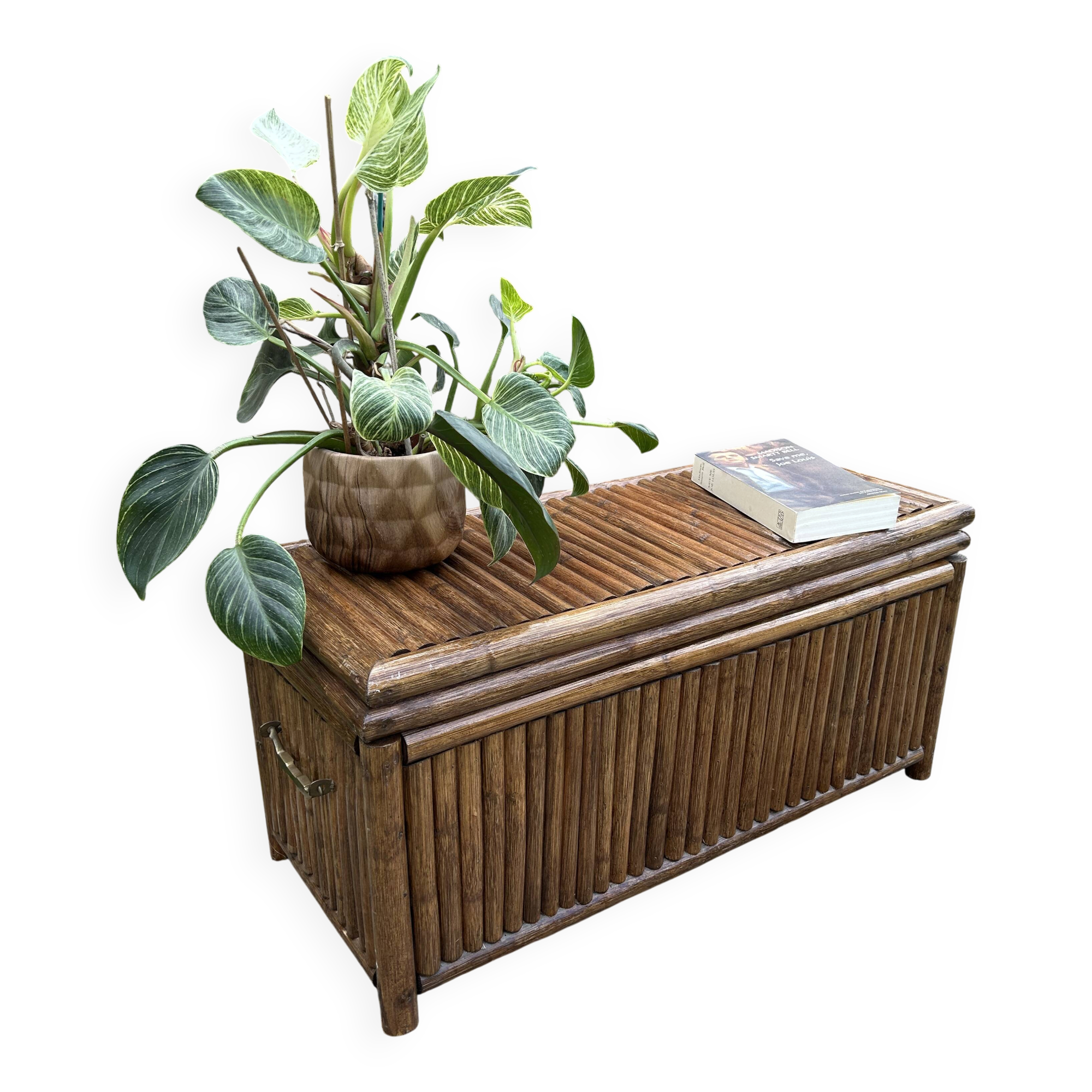 Vintage 1970 bamboo chest